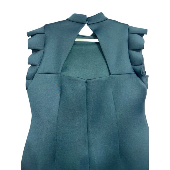 Eliza J Teal Green Sheath Dress w Peeka Boo Back Sz 14W Evening Office Elegant - Picture 5 of 6